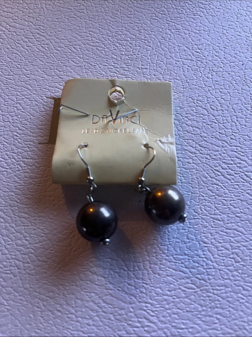DaVinci Gunmetal Pearl Drop Earrings